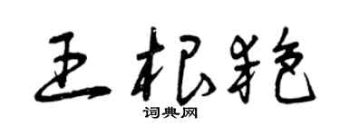 曾慶福王根艷草書個性簽名怎么寫