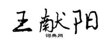 曾慶福王獻陽行書個性簽名怎么寫