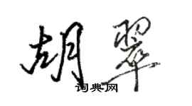 駱恆光胡翠行書個性簽名怎么寫