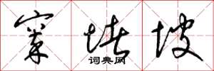 梁錦英窣堵坡草書怎么寫