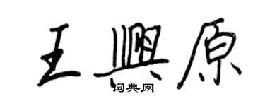 王正良王興原行書個性簽名怎么寫