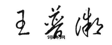 駱恆光王普微草書個性簽名怎么寫