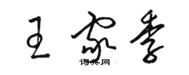 駱恆光王家季草書個性簽名怎么寫