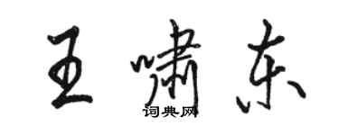 駱恆光王嘯東行書個性簽名怎么寫