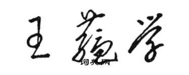 駱恆光王蘊學草書個性簽名怎么寫