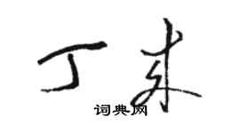 駱恆光丁來草書個性簽名怎么寫