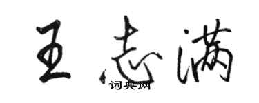 駱恆光王志滿行書個性簽名怎么寫