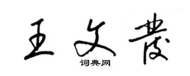 梁錦英王文發草書個性簽名怎么寫