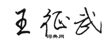 駱恆光王征武行書個性簽名怎么寫