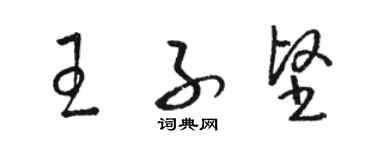 駱恆光王子堅草書個性簽名怎么寫