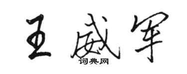 駱恆光王威軍行書個性簽名怎么寫