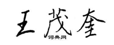 王正良王茂奎行書個性簽名怎么寫