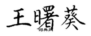 丁謙王曙葵楷書個性簽名怎么寫