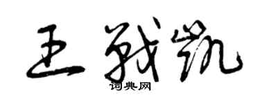 曾慶福王戰凱草書個性簽名怎么寫