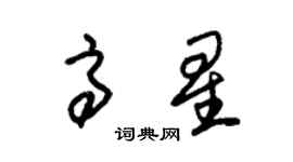 朱錫榮高星草書個性簽名怎么寫