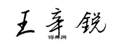 王正良王辛銳行書個性簽名怎么寫