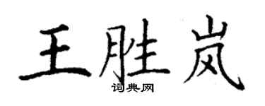丁謙王勝嵐楷書個性簽名怎么寫