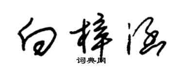 朱錫榮向梓涵草書個性簽名怎么寫