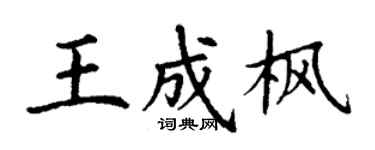 丁謙王成楓楷書個性簽名怎么寫