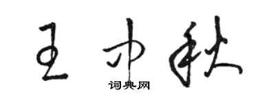 駱恆光王中秋草書個性簽名怎么寫