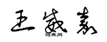 曾慶福王威嘉草書個性簽名怎么寫