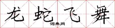 袁強龍蛇飛舞楷書怎么寫