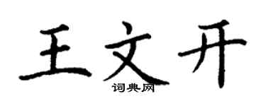 丁謙王文開楷書個性簽名怎么寫