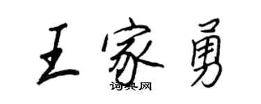 王正良王家勇行書個性簽名怎么寫