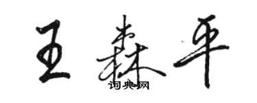 駱恆光王森平行書個性簽名怎么寫