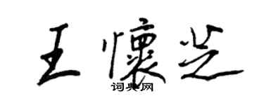 王正良王懷芝行書個性簽名怎么寫