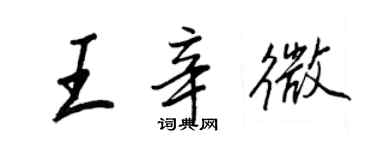 王正良王辛微行書個性簽名怎么寫