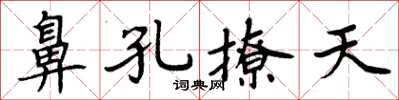 周炳元鼻孔撩天楷書怎么寫