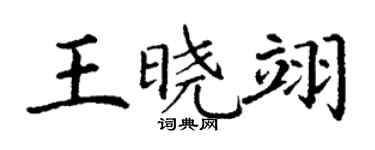 丁謙王曉翊楷書個性簽名怎么寫