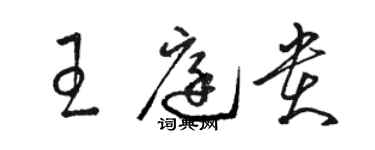 駱恆光王庭貴草書個性簽名怎么寫