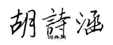 王正良胡詩涵行書個性簽名怎么寫