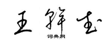 梁錦英王乾武草書個性簽名怎么寫