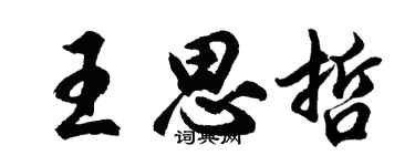 胡問遂王思哲行書個性簽名怎么寫
