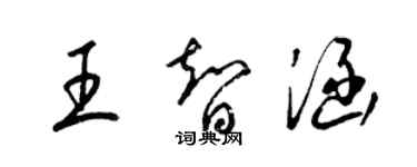 梁錦英王智涵草書個性簽名怎么寫