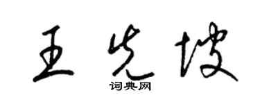梁錦英王先坡草書個性簽名怎么寫