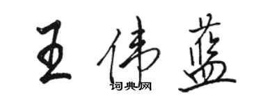 駱恆光王偉藍行書個性簽名怎么寫