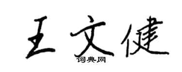 王正良王文健行書個性簽名怎么寫