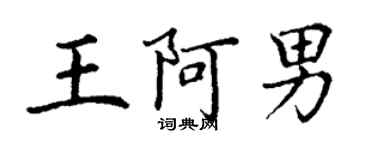 丁謙王阿男楷書個性簽名怎么寫