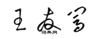 駱恆光王友闖草書個性簽名怎么寫