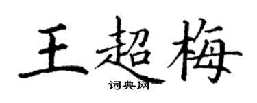 丁謙王超梅楷書個性簽名怎么寫