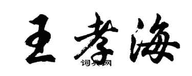 胡問遂王孝海行書個性簽名怎么寫