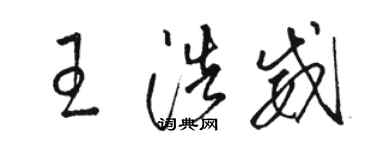 駱恆光王浩威草書個性簽名怎么寫