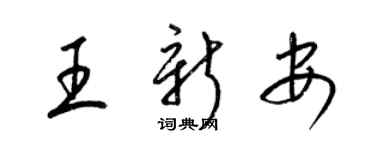 梁錦英王新安草書個性簽名怎么寫