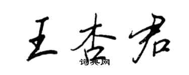 王正良王杏君行書個性簽名怎么寫