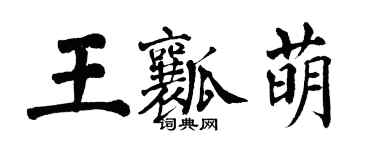 翁闓運王瓤萌楷書個性簽名怎么寫