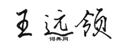 駱恆光王遠領行書個性簽名怎么寫